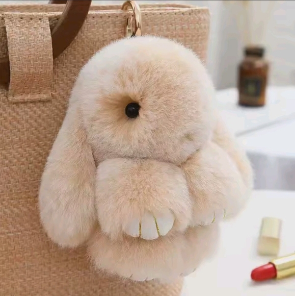 6" Super Plush Bunny Bag Charm - Picture 1 of 5